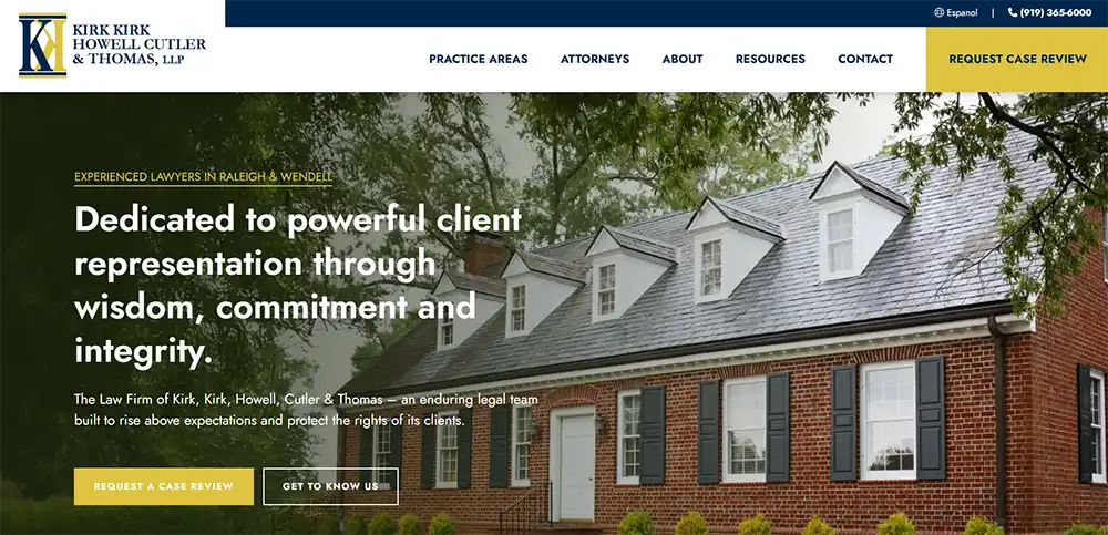 Kirk Kirk Law New WordPress Website from TheeDigital